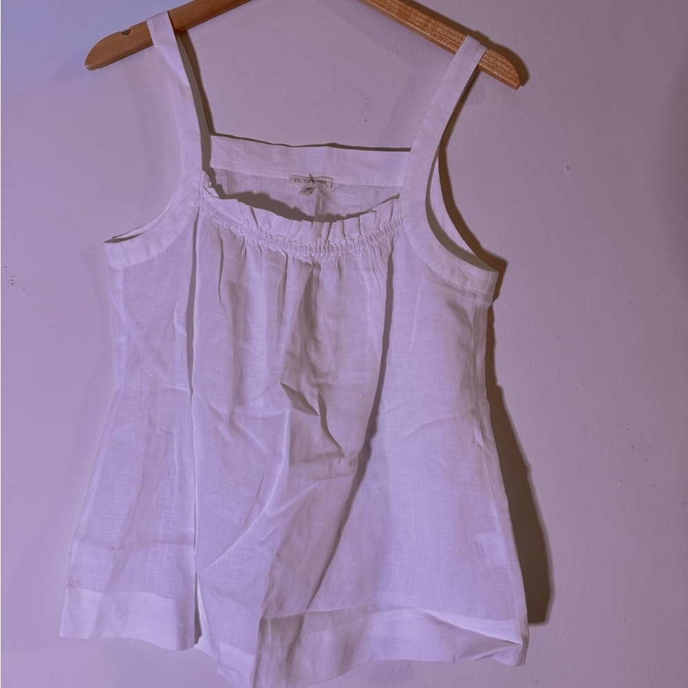 Eileen Fisher White Linen Blouse